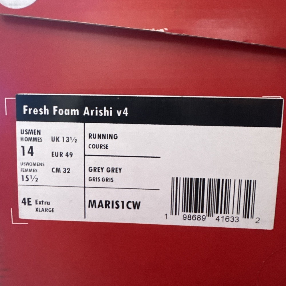 New Balance Fresh Foam Arishi v4 Running Shoes Mens 14 4E Wide Grey MARIS1CW - Picture 6 of 6
